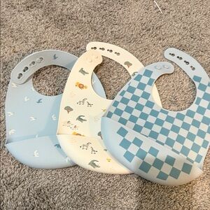 Target Blue and Cream Patterned Bib Trio